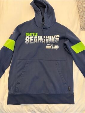 NFL Navy and Neon Green Dri-FIT Team Hoodie